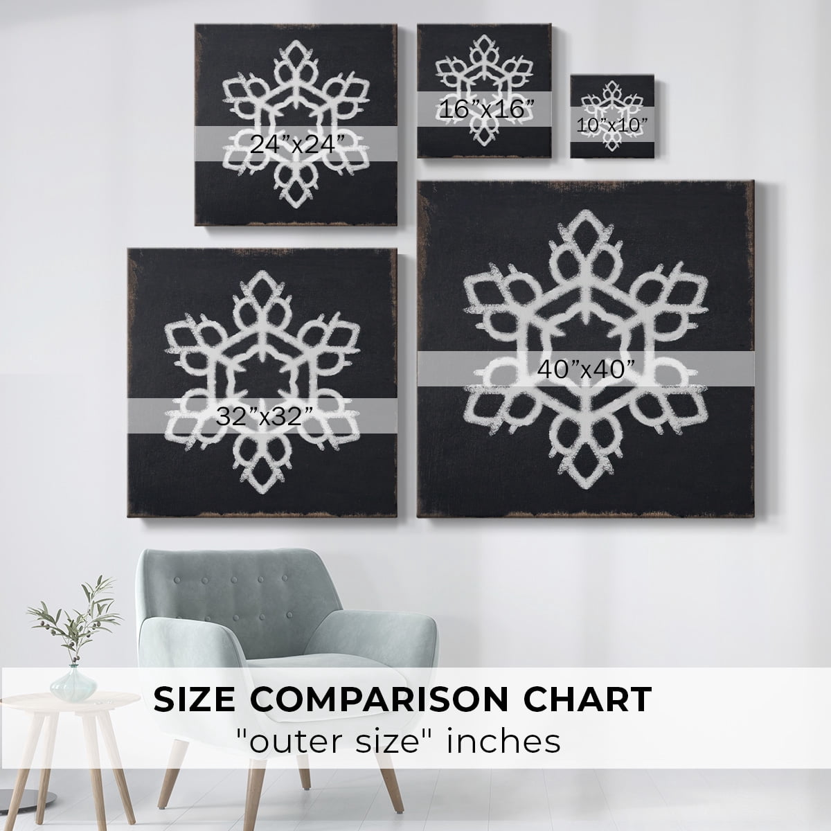 Chalkboard Snowflake II- Gallery Wrapped Canvas