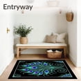 thumbnail image 3 of ODIKA 6x9 Machine Washable Non-Slip Area Rug, Peacock Feather Motif Latch Hook Canvas Kit DIY Yarn Needlework Ultra Soft Rug, None, 646118, 3 of 7