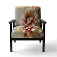 thumbnail image 4 of Designart "Daisy in Red and Gold" Red Daisy Upholstered Accent Chair - Traditional Arm Chair For Bedroom, 4 of 5