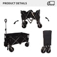 thumbnail image 5 of Ataucjin Collapsible Wagon Cart, Folding Wagon With Front 360° Rotation Wheels, 2 Water Bottle Bag, Telescopic Handle, Extra Cover Folding Utility Cart For Outdoor Outings, 5 of 9