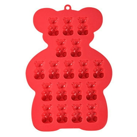 

VEAREAR Chocolate Mould Animal Shape Easy-Demoulding DIY Non-stick Heat-resistant 50 Holes Bear Gummy Silicone Mould for Kitchen