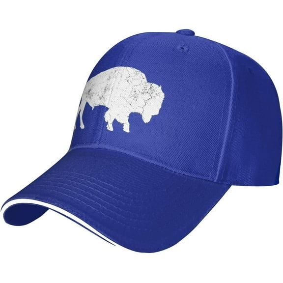 Distressed Buffalo Retro Bison Animal Lover Baseball Hats for Men Women Black Trucker Hat Fishing Hat Dad Hat