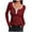 Red, variant on Lenpel T Shirts For Women Long Sleeve Scoop Neck Quarter Button Plaid Ribbed Knit Slim T Shirts Casual Tee Blouses(Red,X-Large)