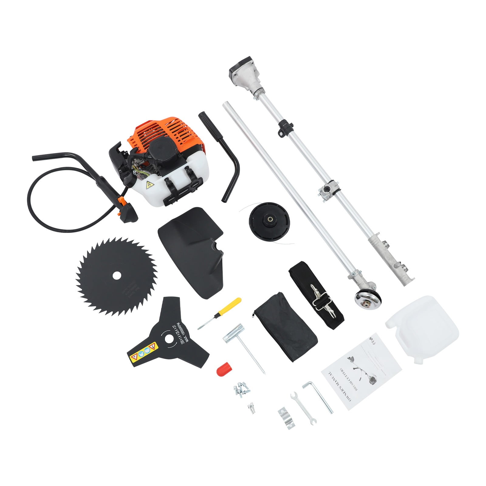 ToppiJoy 42.7CC Gas Weed Wacker, 2-Cycle Gas Powered String Trimmer with 3 Trimming Heads, Safety Guard and Shoulder Strap, for Lawn Garden