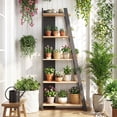 thumbnail image 2 of Giantex 5-Tier Ladder Bookshelf, Floor Standing Bookcase for Living Room, Narrow Display Rack, Gray, 2 of 7