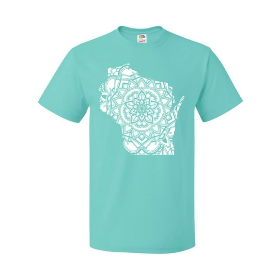 Inktastic Wisconsin Silhouette Mandala T-Shirt