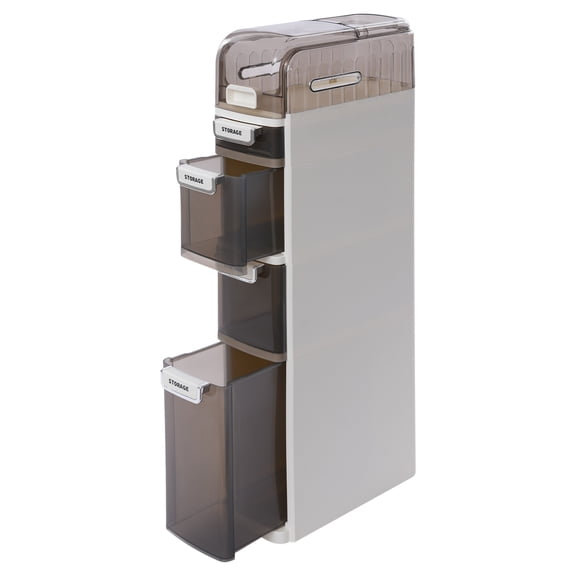 5-Tier 4-Drawer Slim Bathroom Storage Cabinet White Narrow Bathroom Storage Home Mobile Storage Organizer