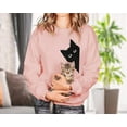 thumbnail image 5 of MOUSYA Cat Sweatshirt Women Funny Black Cat Graphic Sweater Casual Cat Crewneck Holiday Long Sleeve Hoodie Pullover Top, 5 of 7