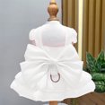 thumbnail image 4 of Nebwoak Dog Wedding Dress with Leash, White Pet Bridal Gown with Big Bow, Cute Dog Formal Outfit for Wedding Ceremony, Photoshoot & Party, Size M, 4 of 6