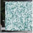 thumbnail image 3 of Ambesonne Ethnic Shower Curtain, Retro Pattern Abstract Art, 69"Wx75"L, Dark Seafoam, 3 of 4