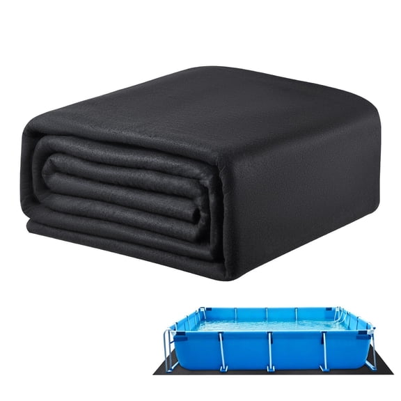 Rectangle Pool Liner Pad 16x32 ft Extra Thick Above Ground Swimming Pool Underlayment Prevents Punctures Extends Liner Life Recycled Geotextile Material