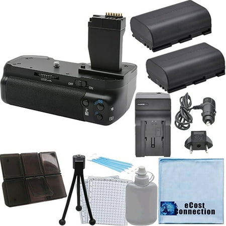 Vape Starter Kit With Battery Battery Grip for Canon T6I/T6S DSLR Cameras + 2 LP-E17 Batteries + 2 Car/Home Chargers + Deluxe eCostConnection Starter Kit ()