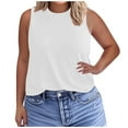 thumbnail image 1 of Grrvtrz Débardeurs d'Été pour Femmes Grande Taille Décontractés Basiques Confortables Sans Manches Col Rond Coupe Ample, 1 of 5