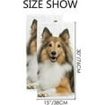 thumbnail image 3 of Absorbent Soft Hand Fingertip Towels 2 Pcs Face Bath Towels Set Shetland Sheepdog Lying Washcloths for Bathroom Hotel Kitchen 30x15in, 3 of 6