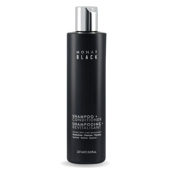 MONAT Shampooing Noir + Revitalisant – une Formule 2-en-1 pour des Soins Capillaires Optimaux en une Étape – Nettoie, Revitalise et Favorise l'Astro