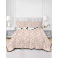 thumbnail image 3 of Pink Flowers Twin Size Down Alternative Comforter, Lightweight Comforter Quilt Bedding Set with Pillow Shams Baroque Scroll Floral Damask Pattern Art All Seasons Bed Comforter Duvet Insert 68"x86", 3 of 7