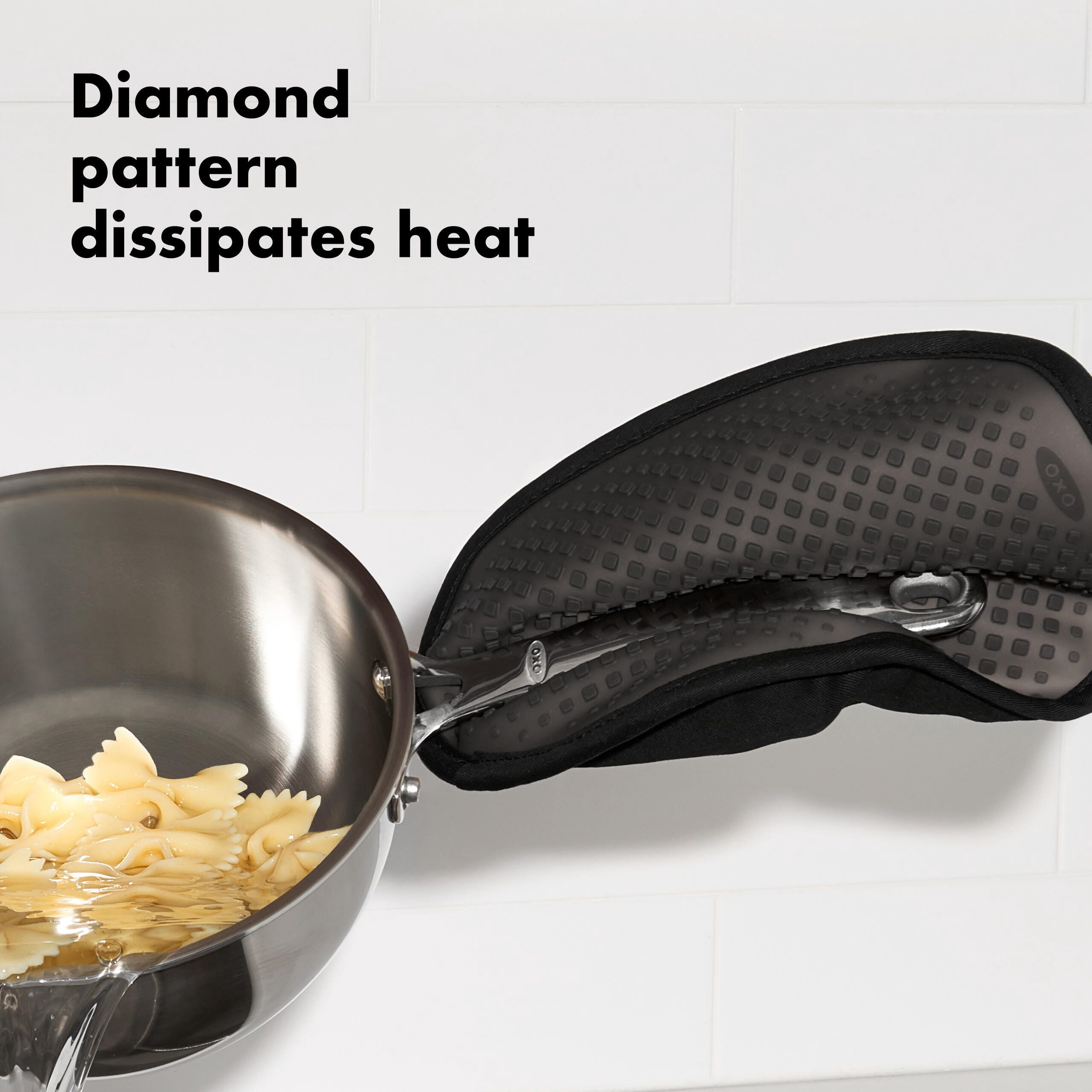 OXO Silicone Pot Holder, Heat-Resistant Non-Slip Holder and Hot Pad for Cooking, Baking & Serving, Black