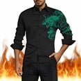 thumbnail image 2 of Wxolcjlv Blue Dragon Cloud Print Button Down Shirt for Men Turn Down Collar Long Sleeve Street Casual Slim Blouse, 2 of 4