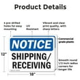 thumbnail image 2 of (2 Pack) Shipping Receiving OSHA Notice Sign 18 Inch X 12 Inch Plastic Sign, Weather Resistant, UV Protected for Workplace, Business, and Construction Site, Made in the USA, 2 of 8