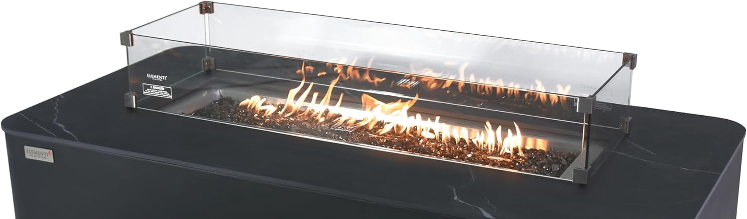 Fire Pit Wind Screen from ELEMENTI | ELEMENTI Plus and MODENO (Wind Screens, Rectangular 44.3" x 14" WS - 005)