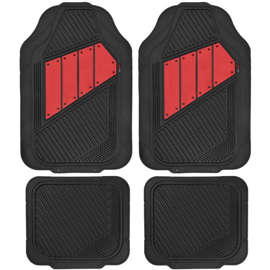 Motor Trend FlexTough 2 Tone Rubber Car Floor Mats for Auto, Heavy Duty