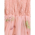 thumbnail image 6 of Biekopu Baby Girls Rompers Dress Fly Sleeve Flower Embroidered Mesh Tulle Skirt Hem Infant Bodysuits Summer Clothes with Headband, 6 of 8