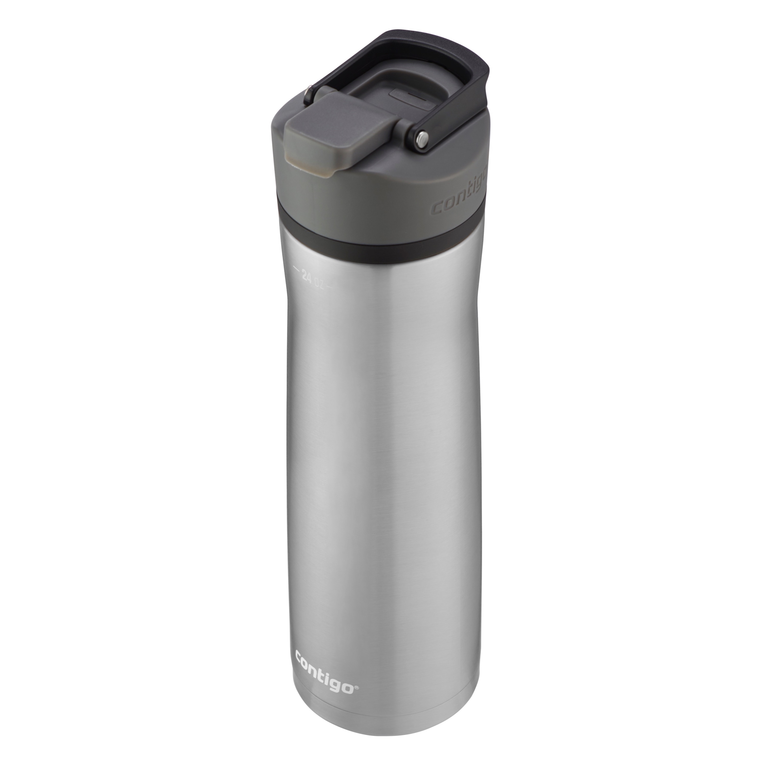 Contigo Cortland Chill 2.0 24 oz Silver, Gray and Licorice Solid Print Double Wall Vacuum Insulated Stainless Steel Water Bottle with Wide Mouth Lid - image 3 of 9