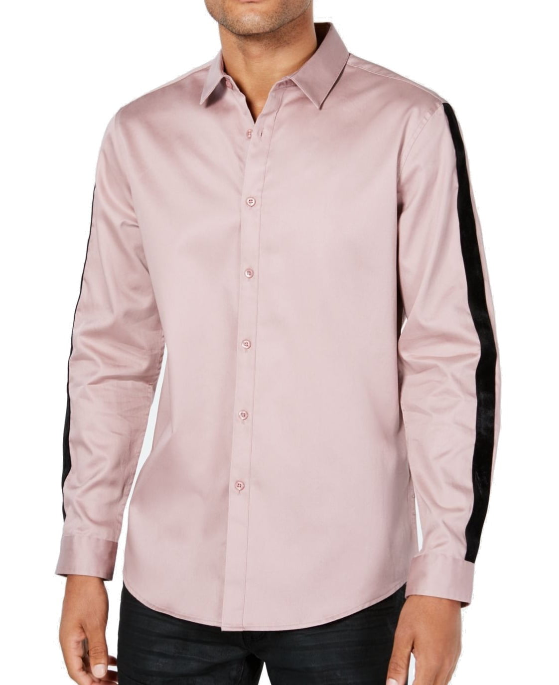 INC - Pink Mens Large Button Down Stripe Long-Sleeve Shirt $69 L ...