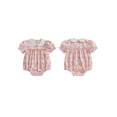 thumbnail image 2 of BemeyourBBs Girl Pumpkin Print Jumpsuit Short Sleeve Doll Collar Plaid Romper, 2 of 9