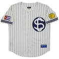 thumbnail image 2 of Men's Rings & Crwns #5 Cream Santa Clara Leopardos Mesh Button-Down Replica Jersey, 2 of 3