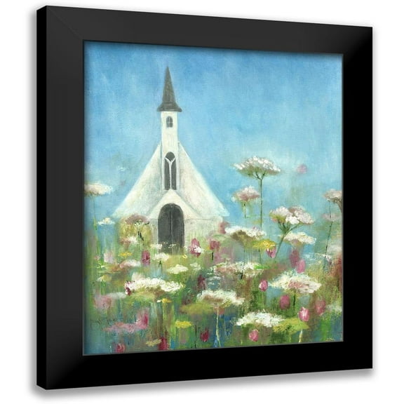 Tava Studios 12x14 Black Modern Framed Museum Art Print Titled - Country Church I