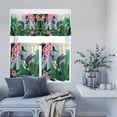 thumbnail image 6 of 3 Piece Kitchen Curtains and Valances Set Green Hummingbird Cafe Curtains 24 Inch Length Spring Summer Pink Flower Leaf Valance & Tier Curtain for Living Room Bedroom Small Window 54"x18"+27"x24"*2, 6 of 6