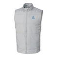thumbnail image 2 of Men's Cutter & Buck Gray Detroit Lions Throwback Logo Stealth Hybrid Quilted Windbreaker Full-Zip Vest, 2 of 3