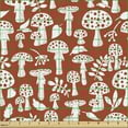 thumbnail image 2 of Ambesonne Mushroom Fabric by the Yard Upholstery, Leaves Berries Amanita, 1 Yard, Burnt Sienna White, 2 of 5