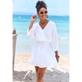 thumbnail image 5 of LASCANA Women's Flowy Flare Sleeve Dress Smocking, 5 of 5