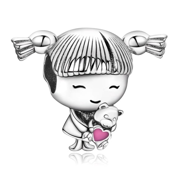 ROSIANNA 925 Sterling Silver Charm for Bracelets Little Baby Girl Bead Charms Women Bracelet Charm