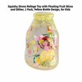 thumbnail image 3 of Squishy Relaxation Toy with Floating Fruit Slices and Glitter, 1 Pack, Yellow Bottle Design, for Kids, 3 of 3