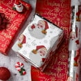 thumbnail image 2 of Christmas Wrapping Paper Roll - 17IN X 33FT - Silver Gift Wrap Paper Featuring Santa Claus Snowflake HO Reversible Gold Merry Christmas for Kids, Holiday, New Year, 2 of 13