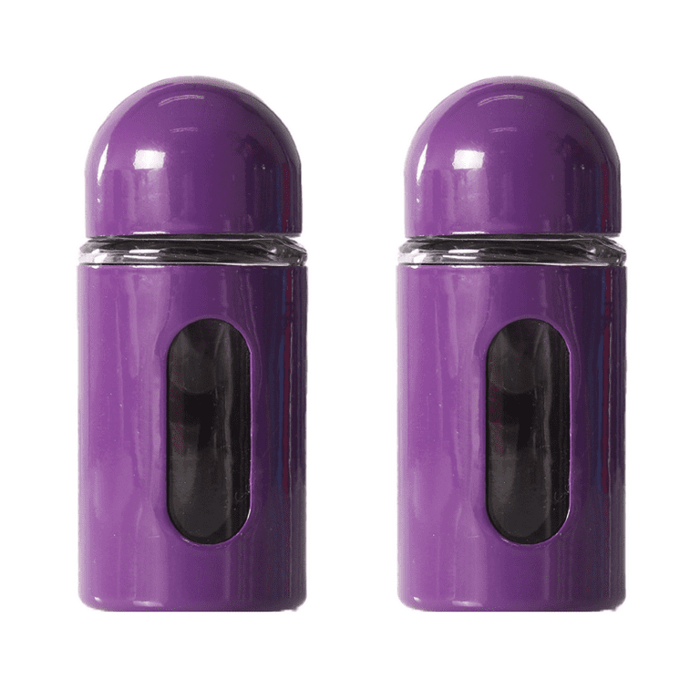 2 Pcs Pepper Shaker Set Salt Shaker with Adjustable Pour Holes for Salt Sugar Spice Pepper Purple