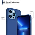 thumbnail image 4 of Compatible with iPhone 13 Pro Case 6.1, Slim Liquid Silicone 3 Layers Full Covered Soft Gel Rubber Case Cover 6.1 inch-Royal Blue, 4 of 12