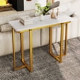 thumbnail image 4 of Gymax Console Table 42'' Modern Faux Marble Entryway Table w/ Geometric Metal Frame White, 4 of 10