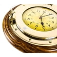 thumbnail image 2 of Nagina International Solid Brass Nautical Porthole Time's Wall Clock On Exclusive Selected Rosewood Base | Premier Elite Wall Decor Gifts & Accessories (14 Inches), 2 of 5