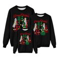thumbnail image 1 of RXMEKW Chandail de Noël à Capuche pour Femmes Manches Longues Col Rond Haut Imprimé Ensemble Familial Assorti pour Photos de Vacances, 1 of 7