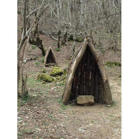 Old Hub - Canvas Print Old Hut House Rural Field Hunting Landscape Stretched Canvas 10 x 14