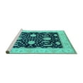 thumbnail image 2 of Ahgly Company Machine Washable Indoor Rectangle Oriental Turquoise Blue Industrial Area Rugs, 5' x 8', 2 of 4