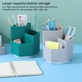 thumbnail image 4 of Injueey Portalápices giratorio, caja de almacenamiento de lápices, soporte de plástico, organizador de maquillaje de escritorio, gran Almacenamiento y organización del hogar Azul/Sin pegatina, 4 of 6
