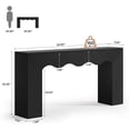 thumbnail image 6 of Tribesigns 63" Farmhouse Console Table, Wooden Couch Table Behind Sofa with Storage, Long Entryway Sofa Station, Narrow Console Stand with Base, Hallway Stand for Entryway, Living Room (1, Black), 6 of 15