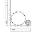 thumbnail image 3 of Gem Stone King 925 Sterling Silver White Created Sapphire and Green Tourmaline and White Lab Grown Diamond Bracelet for Women (2.27 Cttw, Gemstone September Birthstone, Round 4MM, 6.5 inch), 3 of 3