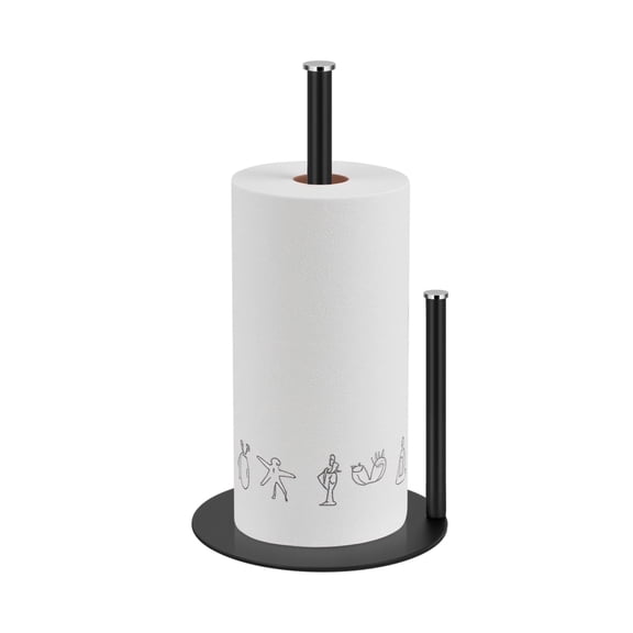 Lonian Paper Towel Holder,  Kitchen Roll Dispenser, Countertop Roll Organizer, Black