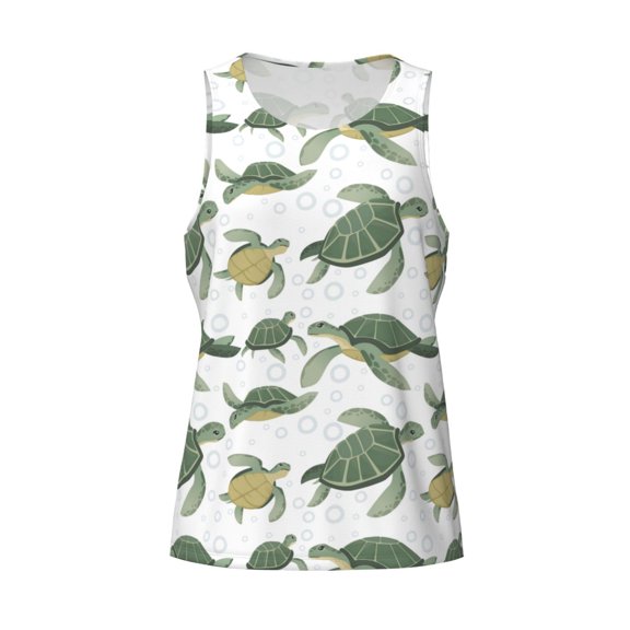 Rocae Cute Turtle for Men's Workout Tank Top Men's Running Tank Top Dry Fit Athletic Workout Tank TopsX-Large